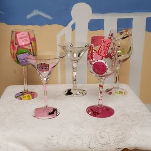 6 Lolita hand painted glasses